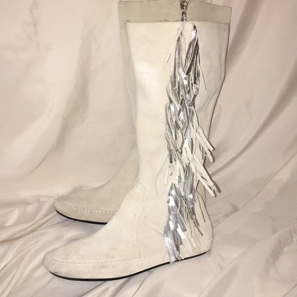 off white fringe boots